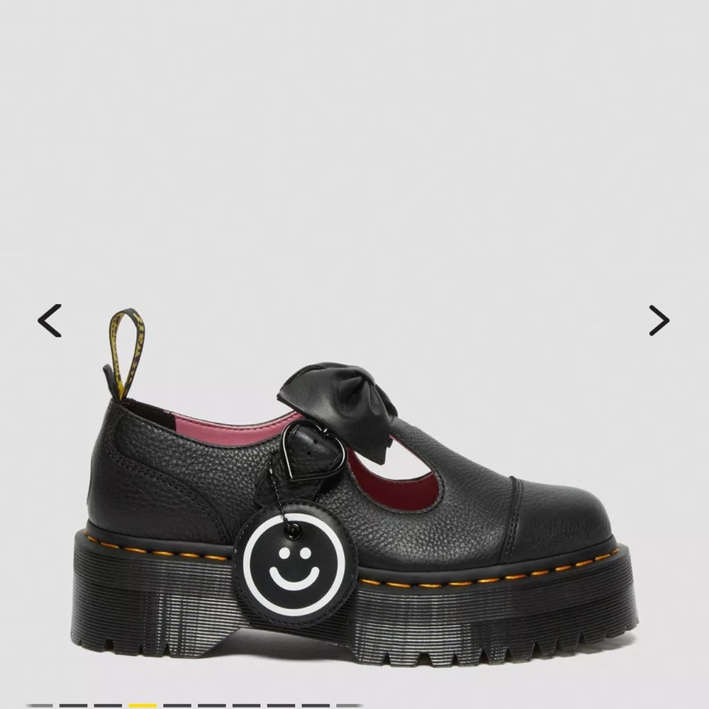Dr. Martens Black and Pink Dress Shoes with Bow - Picture 5 of 7